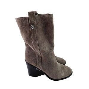 Nine West Women's Leather/ Suede Howl Boots Taupe Size 9.5